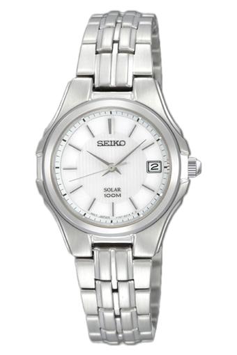 Seiko Solar Jam Tangan Wanita - Silver - Strap Stainless Steel - SUT043P1  