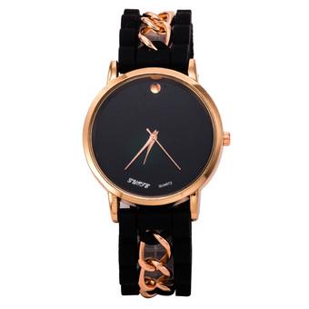 Silicone Simple Numerals Quartz Wrist Watches Black  