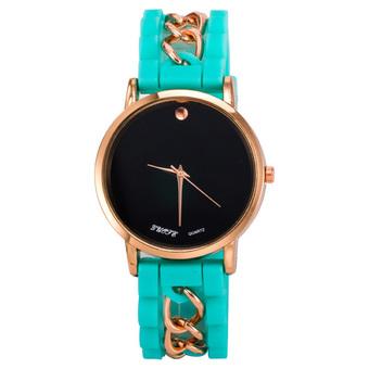 Silicone Simple Numerals Quartz Wrist Watches (Green)  