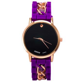 Silicone Simple Numerals Quartz Wrist Watches (Purple)  