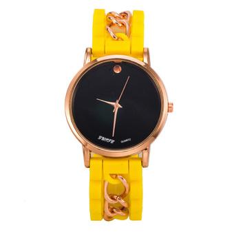 Silicone Simple Numerals Quartz Wrist Watches (Yellow)  