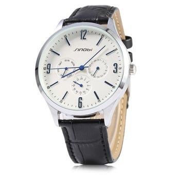 Sinobi 9546 Ultra Slim Men Japan Quartz Watch Silver+Blue+Black (Intl)  