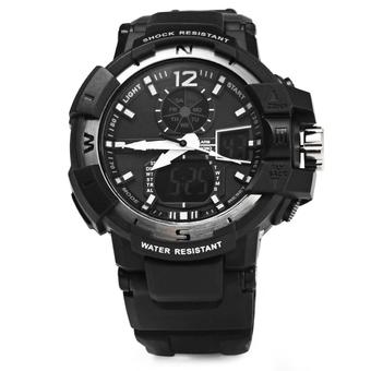 Skmei 1040 Dual Movement 5ATM Water Resistant LED Watch Black (Intl)  