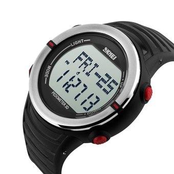 Skmei 1111 Sports Digital Watch with Pedometer Heart Rate Function Water Resistant (Red) - Intl  