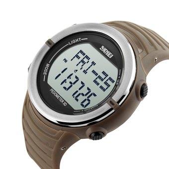 Skmei 1111 Sports Digital Watch with Pedometer Heart Rate Function Water Resistant (Earthy) - Intl  