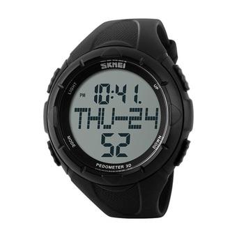 Skmei 1122S Strap Rubber Pedometer Watches - Hitam  