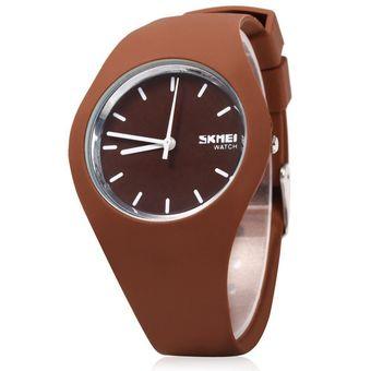 Skmei 9068 Unisex Sport Quartz Watch Silicon Strap Wristwatch (Brown) (Intl)  