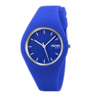 Skmei 9068E Women Casual Silicone Strap Quartz Bracelet Watch Blue (Intl)  