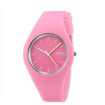 Skmei 9068H Women Sport Silicone Strap Quartz Bracelet Watch Pink (Intl)  