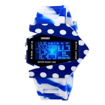 Skmei Camouflage Airplane Men Women Sports Waterproof Digital Watch LED Colorful Light Unisex Wristwatch(#8) (Intl)  