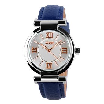 Skmei Female Elgenat Leather Strap Wrist Watch - Blue 9075 (Intl)  