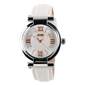 Skmei Female Elgenat Leather Strap Wrist Watch - White 9075 - Intl  