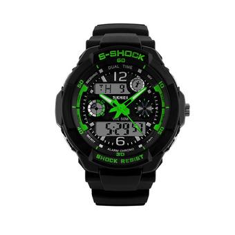 Skmei S-Shock Multi Function LED Analog Digital Watch (Green) 1060 (Intl)  