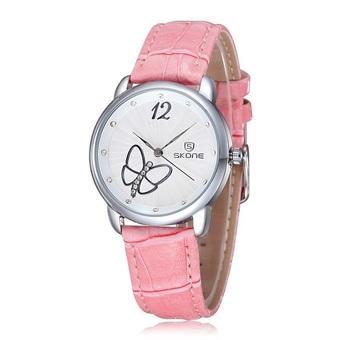 Skone Women Fashion Casual Rhinestone Analog Quartz (Pink)  