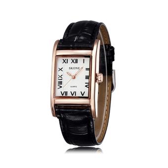 Skone Women's Black Leather Strap Watch  