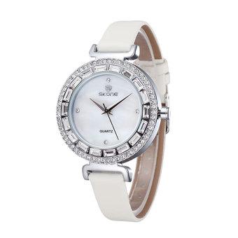 Skone women Christmas gift Ladies Dress Quartz Watch Bracelet waterproof wristwatch white (Intl)  