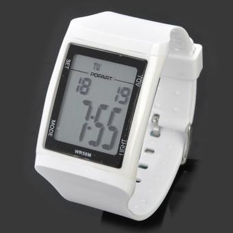 Sports Diving Wrist Watch w/ EL Backlit / Calendar / Stopwatch / Alarm Clock - White (1 x CR2025) (Intl)  