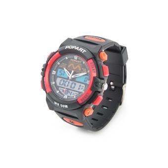 Sports Diving Wrist Watch w/ EL Backlit / Calendar / Stopwatch / Alarm Clock 1xCR626(Black + Red)  