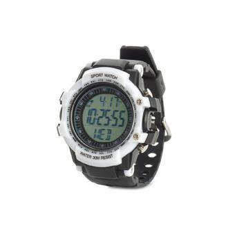 Sports PU Band Digital Wireless Heart Rate Watch with Pedometer/Calendar/Alarm (Black)  