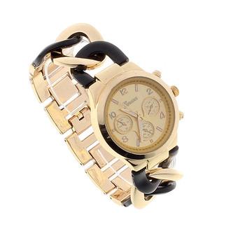 Stylish Womens Fashion Watch Stainless Steel Band Quartz Wristwatch Black  