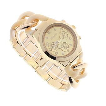 Stylish Womens Fashion Watch Stainless Steel Band Quartz Wristwatch Beige  