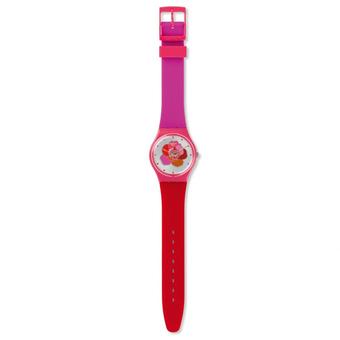 Swatch - Jam Tangan Wanita - Merah Muda-Putih - Rubber Merah Muda - GZ299  