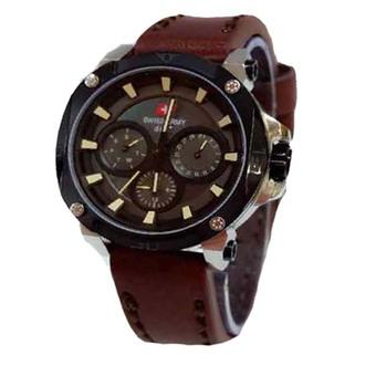 Swis Army Jam Tangan Wanita - Leather Strap - Dark Brown - SA 2186 Dark Brown  