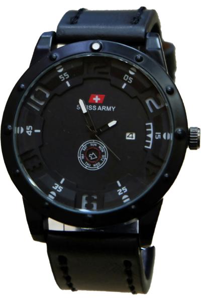 Swiss Army Casual Daydate Free Rubber Strap D46H120SA3290MHTM Jam Tangan Pria Leather Strap - Hitam