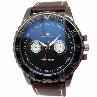 Swiss Army Casual - Jam Tangan Pria - Strap Kulit - Coklat Tua - SA 5146 L  