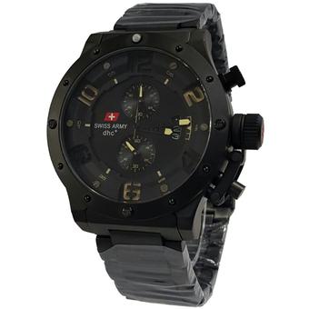 Swiss Army Chronograph SA2267 Jam Tangan Pria Stainless Steel Hitam Lis Kuning  