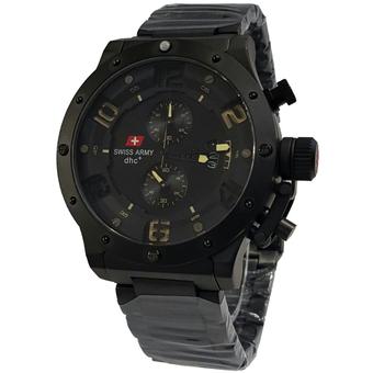 Swiss Army Chronograph SA4267 Jam Tangan Pria Stainless Steel Hitam Lis Kuning  