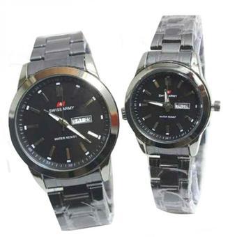 Swiss Army Couple - Jam Tangan Couple - black Stainless - Dial black - SA 2131 DS  