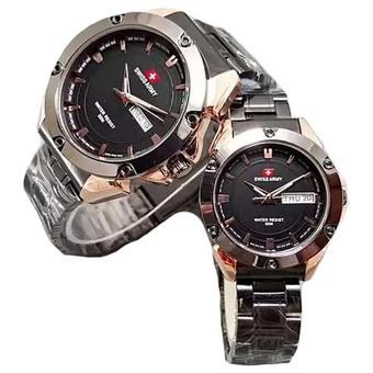 Swiss Army Couple - Stainless Steel - Black Gold - SA-1570-Hitam Emas  