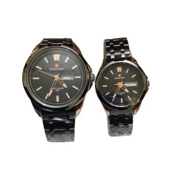 Swiss Army Couple-Stainless Steel - Hitam Gold-Sa 1676 Bg  