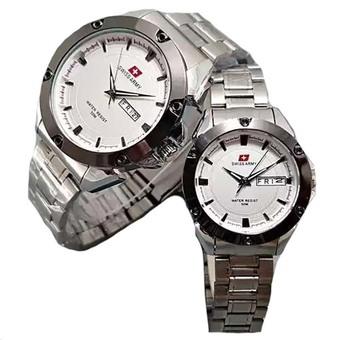 Swiss Army Couple - Stainless Steel - Silver Putih - Sa 1470 Sw Couple  