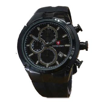 Swiss Army Crhono Jam Tangan Pria - Strap Karet - SA619 - Hitam  