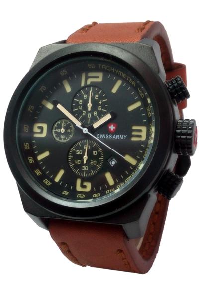 Swiss Army Crhonograph SA3126CMLK Jam Tangan Pria - Cokelat Muda