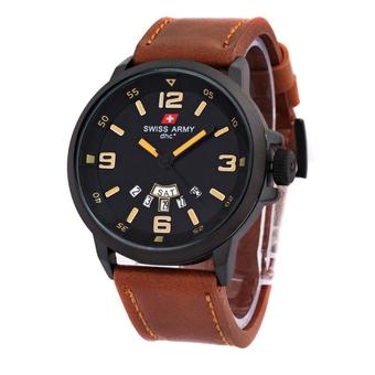 Swiss Army DHC - Jam Tangan Pria - Leatehr Strap - SA1128DB  