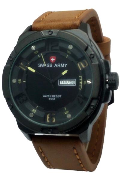 Swiss Army Daydate D47H110SA490MCKTM Jam Tangan Pria - Cokelat Muda