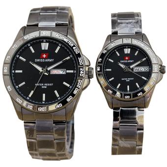 Swiss Army Daydate Fasion- Jam Tangan Pasangan - Hitam SA4271M  