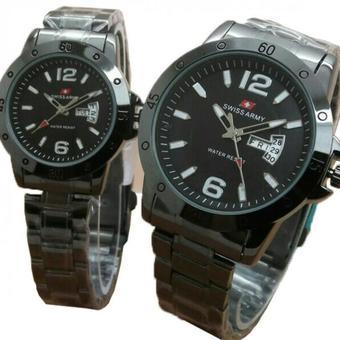 Swiss Army Daydate Fasion SA4218HTM Jam Tangan Pasangan - Hitam  