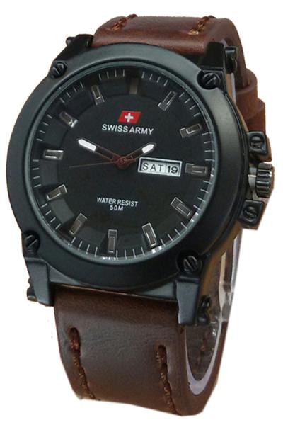 Swiss Army Daydate SA401 Jam Tangan Pria - Cokelat tua