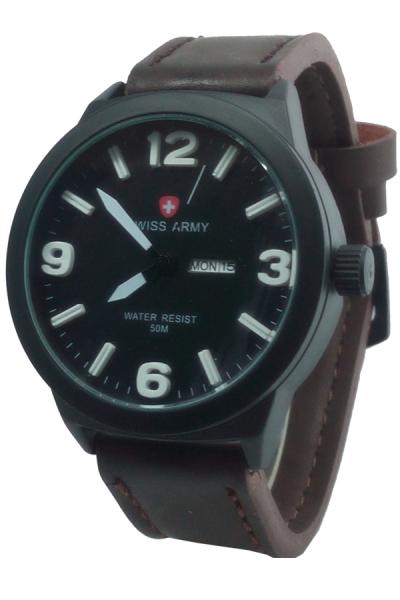 Swiss Army Daydate SA402CTLP Jam Tangan Pria - Cokelat tua/Putih