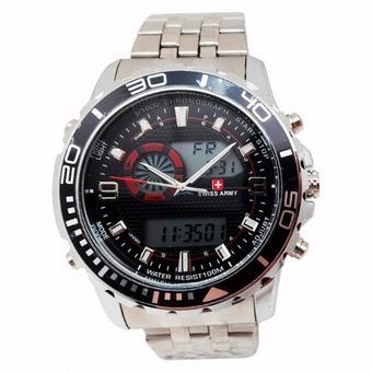 Swiss Army Digital Combo - Jam Tangan Pria - Black Stainless - Dial Hitam - SA 1205 D  