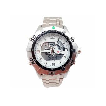 Swiss Army Digital Combo - Jam Tangan Pria - Dial Putih - Silver Stainless - SA 1801 S  