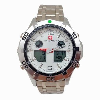 Swiss Army Digital Combo - Jam Tangan Pria - Silver Stainless - Dial Putih - SA 1101 SP  