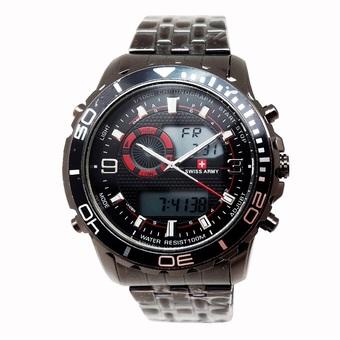 Swiss Army Digital Combo - Jam Tangan Pria - Stainless Hitam - Dial Hitam - SA 1521 A  