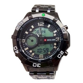 Swiss Army Digital Combo - Jam Tangan Pria - Stainless Hitam - Dial Hitam - SA 1202 A  