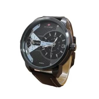 Swiss Army Dual Time - Jam Tangan Pria - Leather Strap - Sa 1694 Dbw  