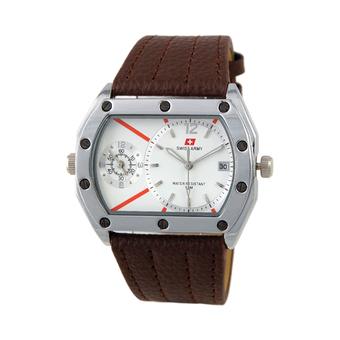 Swiss Army Dual Time Series - Cokelat - Kulit - SA 4055M SS BRW  